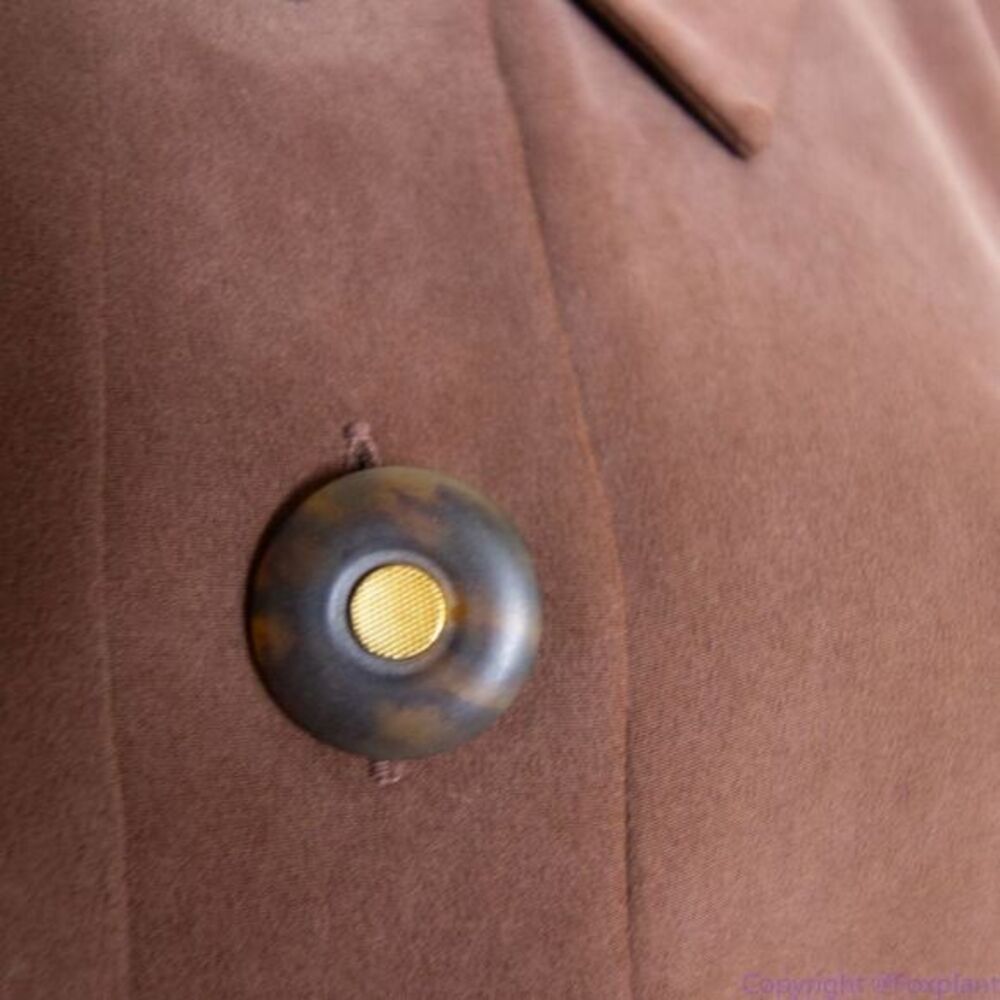 Vintage Spenser Jeremy 100% silk button down short‎ sleeves brown midi dress, 16 - Picture 10 of 16